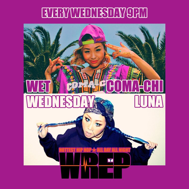 WrepRadio's tweet photo. #WREP #NowPIaying 
LUNA／COMA-CHI「WET WEDNESDAY」 
#ルナコマ 

【WREP Exclusive!】
MOOKIEE / G’S NUTS〜G YAMAZAWA / BURIBURI feat. PABLO BLASTA &amp; MIYACHI

詳細はPablo Blastaアカウント(@pabloblasta)から https://t.co/jvnGtJ0Up1