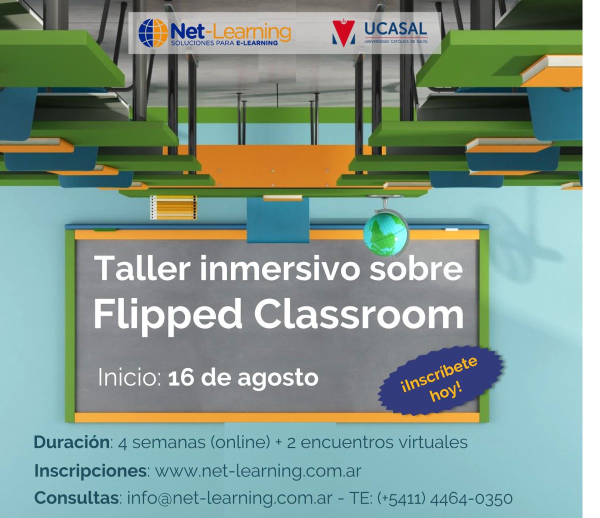 netlearning20's tweet image. ¡Anímate a implementar el modelo Flipped Classroom! Participa en este taller inmersivo que inicia el 27-9: ow.ly/YhI09 ¡Inscríbete hoy! #cursos #FlippedLearning