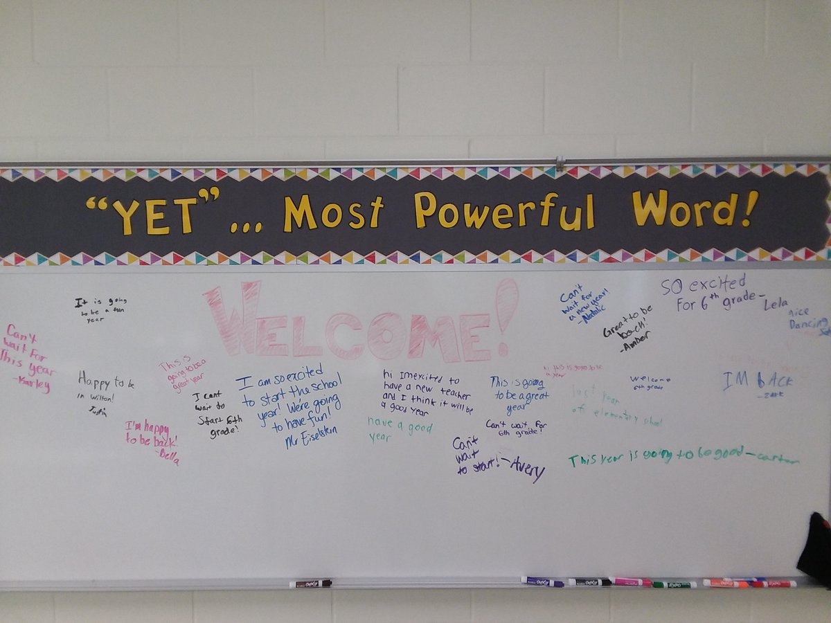 Welcome back messages from Open House...Let's remember to make our kids feel welcomed every day...<a href="/WiltonElem/">Wilton Elementary</a> #iteachmath
