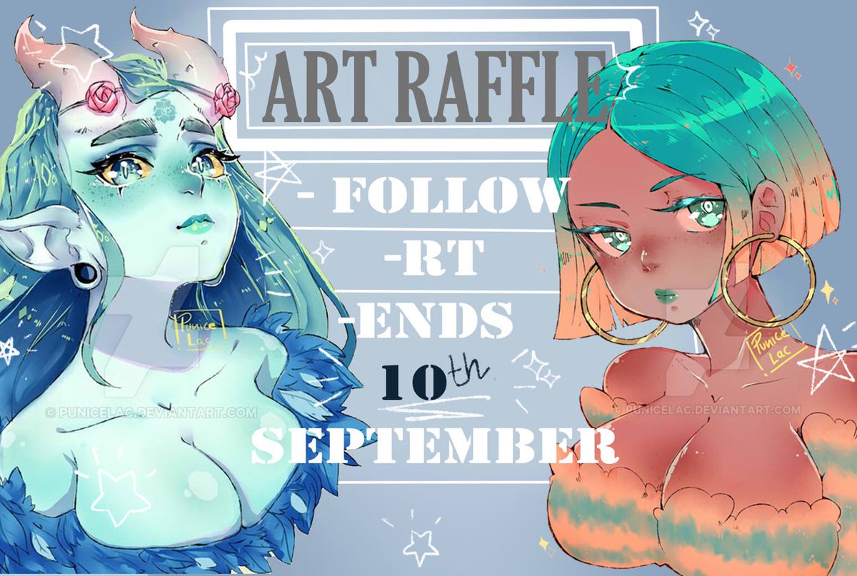 PuniceLac's tweet image. ✨ART RAFFLE  ✨

To celebrate 500+ followers and to thank you all ❗️

  ☀️ FOLLOW + RT to ENTER!
  ☀️ I will add a new winner every 250 RT. 

    Every new winner will win a HEADSHOT!
     The raffle will END 
    the 🔟st SEPTEMBER! 

     GOOD LUCK!!!