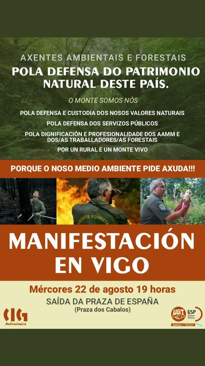 Desde Andalucia, todo mi apoyo a los compañeros gallegos. Por la defensa del medio natural y quienes lo protegen.
#FolgaConSentidiño