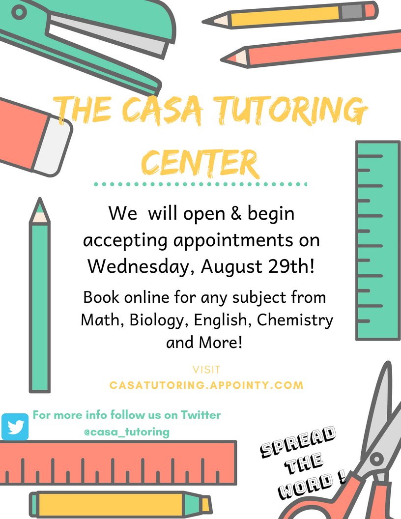 casa_tutoring's tweet photo. Happy Hump-Day Morgan State ! The Tutoring Center will open one week from today ! Get Ready to  book your appointments online. We cannot wait to see you all! 🐻🔶🔹 #MorganStateUniveristy #msu19 #MSU #msu20 #msu22  #morganstatetutoring #CASA #MSUCASA https://t.co/WK9PjwzuqB