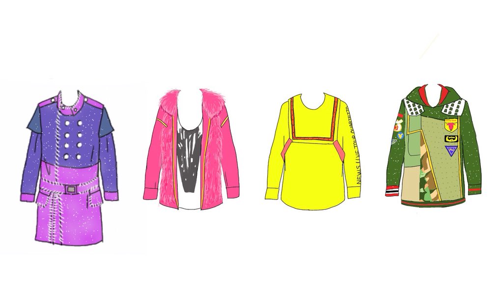 Ayu No Twitter 衣装イラスト完成しました White Quartetto Neverland Epcotiaの衣装が集まってnewsカラーになるんですね こうなる事を考えてた増田さん凄し