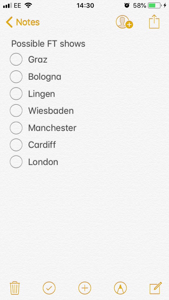 InvincibleWheel's tweet image. And here’s the list of possible @frankturner shows #FrankTurnerArmy help a girl make a choice (/choices) any of @solo_armada going to any of these?