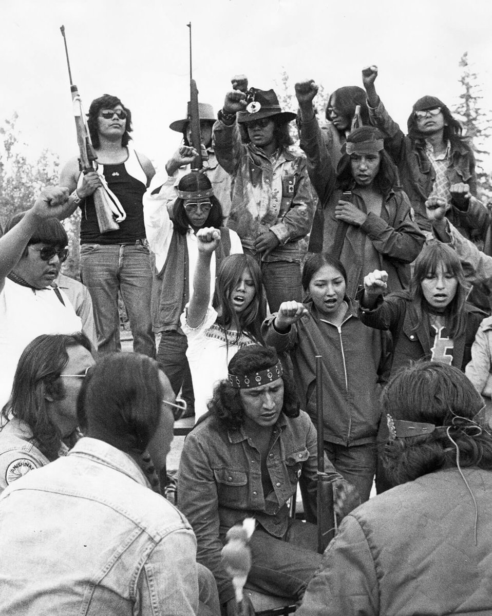 'This piece of land we stand on, is our flesh n' blood, bone n' marrow of our bodies, this is why we choose to die here at Anishinabe Park.' — Ojibway Warriors Society, Anicinabe Park Occupation, #AnishinaabeAki #Treaty3 (Kenora, Ontario), August 22, 1974.
