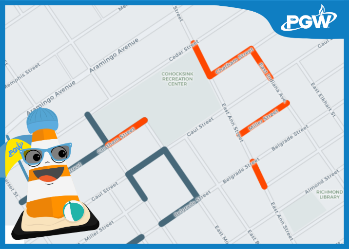 MyPGWCommunity's tweet photo. #ConeWatch  Step  3: 2900 – 3000 blocks of Chatham, 2400 E. Indiana, 2900 Miller, 2400 – 2500 blocks of Ann, 19134: https://t.co/dslTbO1zEN  #PortRichmond @CMMarkSquilla https://t.co/l3G0uhDIeK
