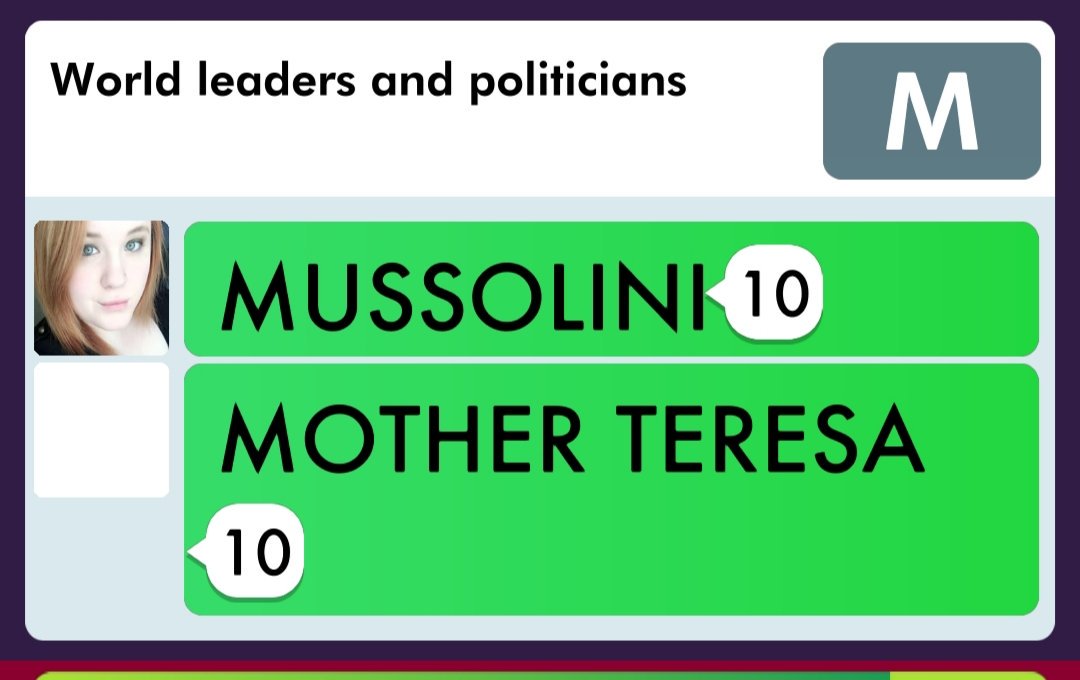 I am clearly a different person than my competitor. #scattergories #historypodcast #WWII