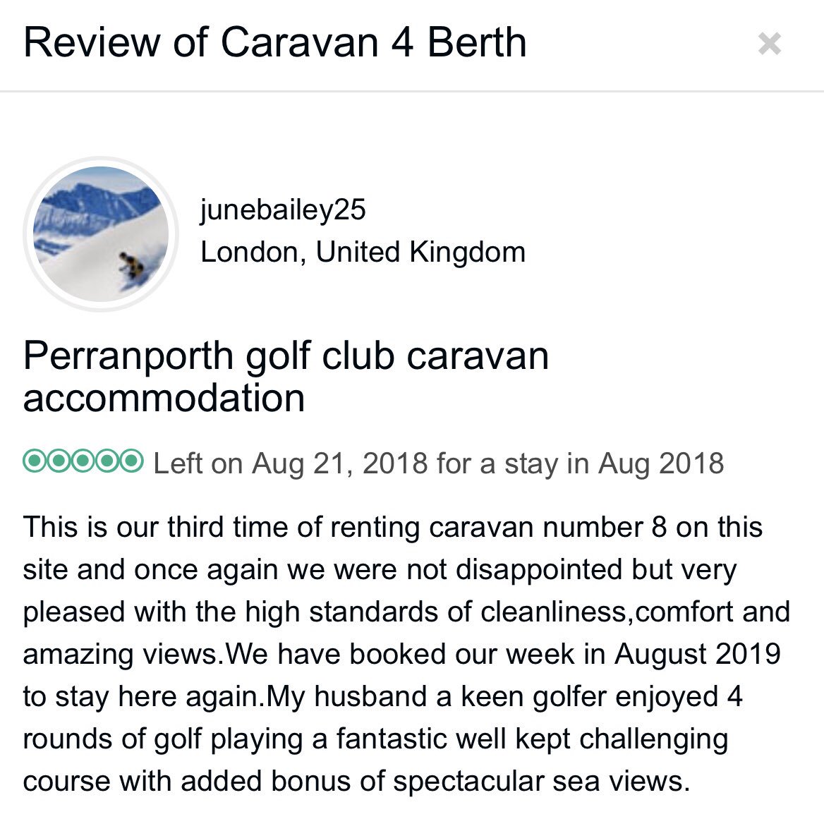 These reviews just keep coming! Thank you so much #HappyCustomer #perranporth #caravan #Cornwall