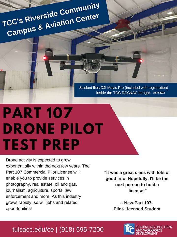 Back by popular demand, Part 107 Drone Pilot Test Prep! Classes start 9/10. bit.ly/2w3qxmY

Do you have your own drone? Register at: bit.ly/2BBDPMK
