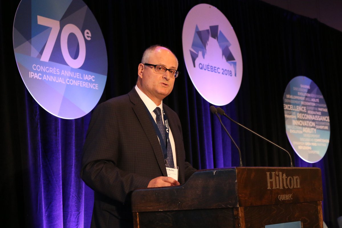IAPQuebec's tweet photo. La conférence de clôture débute : @PATRICK_BORBEY et la confiance envers l’État. #IPAC2018IAPC @PSCofCanada https://t.co/PHoWUdJ20r