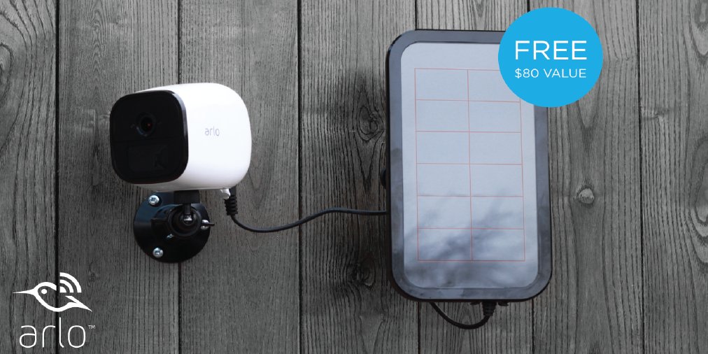 Telguard's tweet photo. Buy an Arlo Go LTE Camera and get a free solar panel FREE at participating distributors. #Telguard #IoT #cybersecurity #ArloSmartHome https://t.co/oIVCClVkDq
