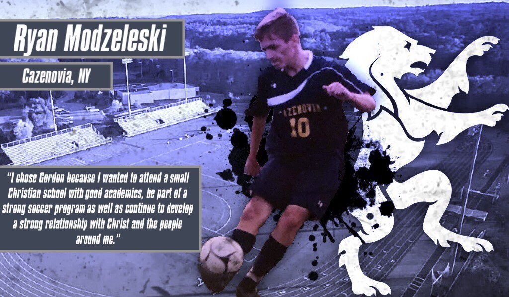 GordonMSoccer's tweet photo. Next is Ryan Modzeleski of @CazenoviaLakers! Ryan is the son of Gordon soccer alum @markmod1996 &amp; will join his older brother Tyler on our 2018 roster. An attacking-minded player who can play on the wings or up top, he will add his quick feet &amp; technical skill to Gordon's attack. https://t.co/CbGawtJUhZ