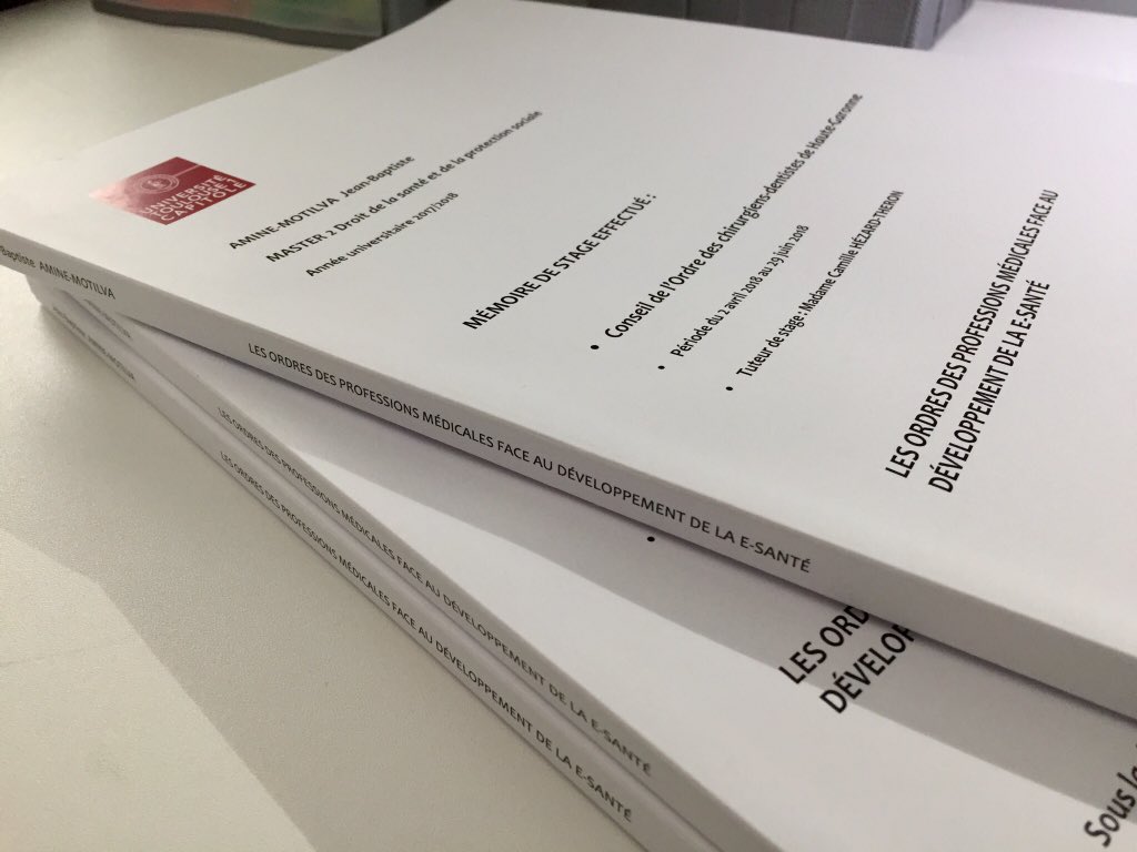 ✅ Remise de mon #mémoire de stage de #Master2 #Droit de la #Santé et de la #ProtectionSociale
En route pour la soutenance 😊 #TeamJuriste #UT1 #UT1Capitole Cc @UT1Capitole