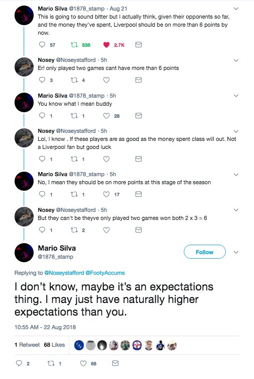 FootyAccums's tweet photo. Genuinely love this place sometimes.

What a thread, man. 😂😂😂 https://t.co/lfVd5T6KzR
