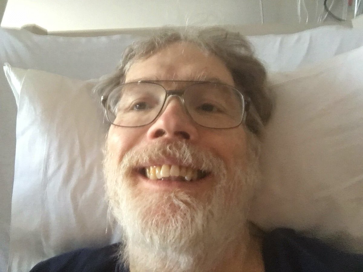Tough to get a straight on photo from a hospital bed. At Sutter Hospital for chemo. Bastard poked its head up and now we got him. #lymphomafight