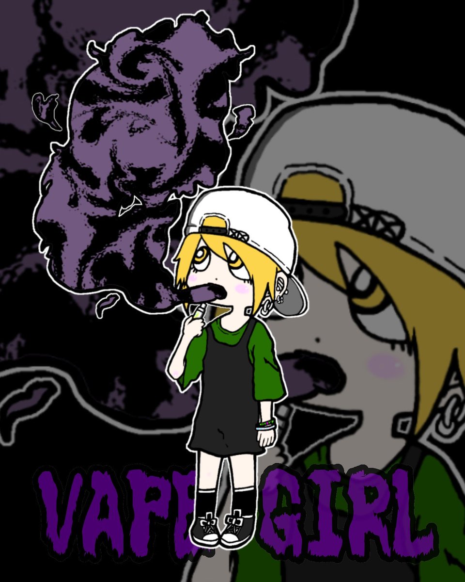 だい ありあ 11月デザフェス両日 B 34 Vape Girl Illustrator イラスト 絵描き ピアス ピアス好きな人rt ステッカー キャップ女子 煙草 タバコ 煙草女子 タンクトップ女子 Ibispaint ストリート系女子 Vape Vape女子 T Co