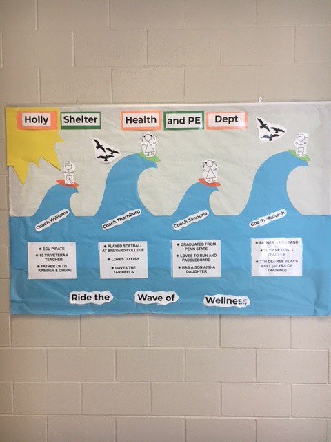 Holly Shelter HPE Dept is ready to Ride the Wave of Wellness this year! Go Hurricanes #hollyshelter #hurricanes #NHCSchat #HPE @JayneEmma1 @CoachCarter_HS