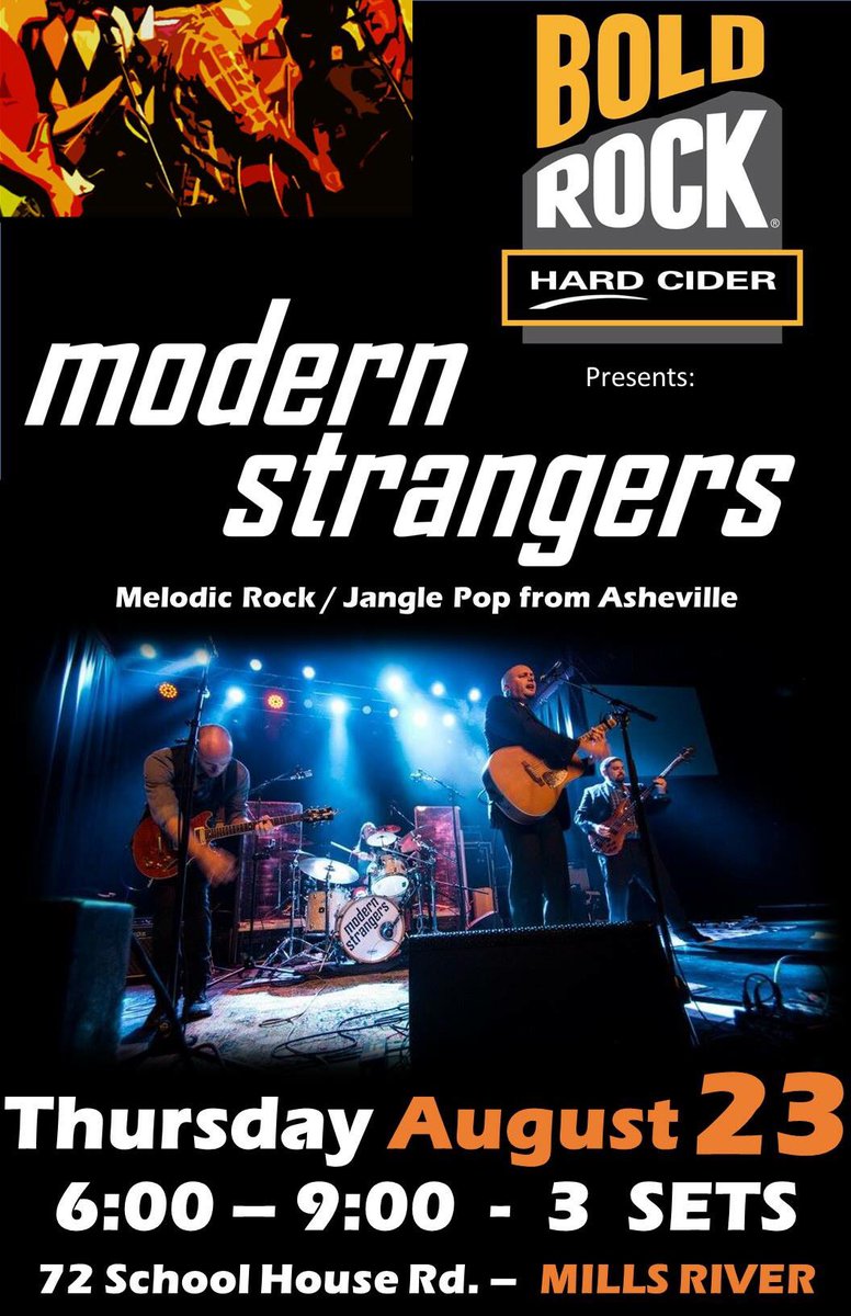 ModernStrangerz's tweet image. We play @BoldRock in Mills River, NC this Thursday from 6-9!