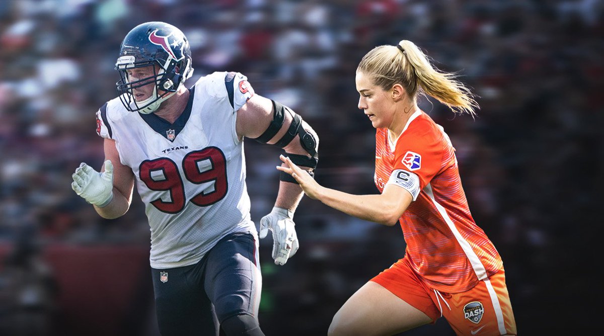 SInow's tweet photo. In the past year, JJ Watt and girlfriend Kealia Ohai, a soccer star, recovered from the most devastating injuries of their careers.

How two sports stars leaned on each other to get back onto the field this summer (by @JennyVrentas) https://t.co/XZVCHShooc https://t.co/UPllkE5mXg