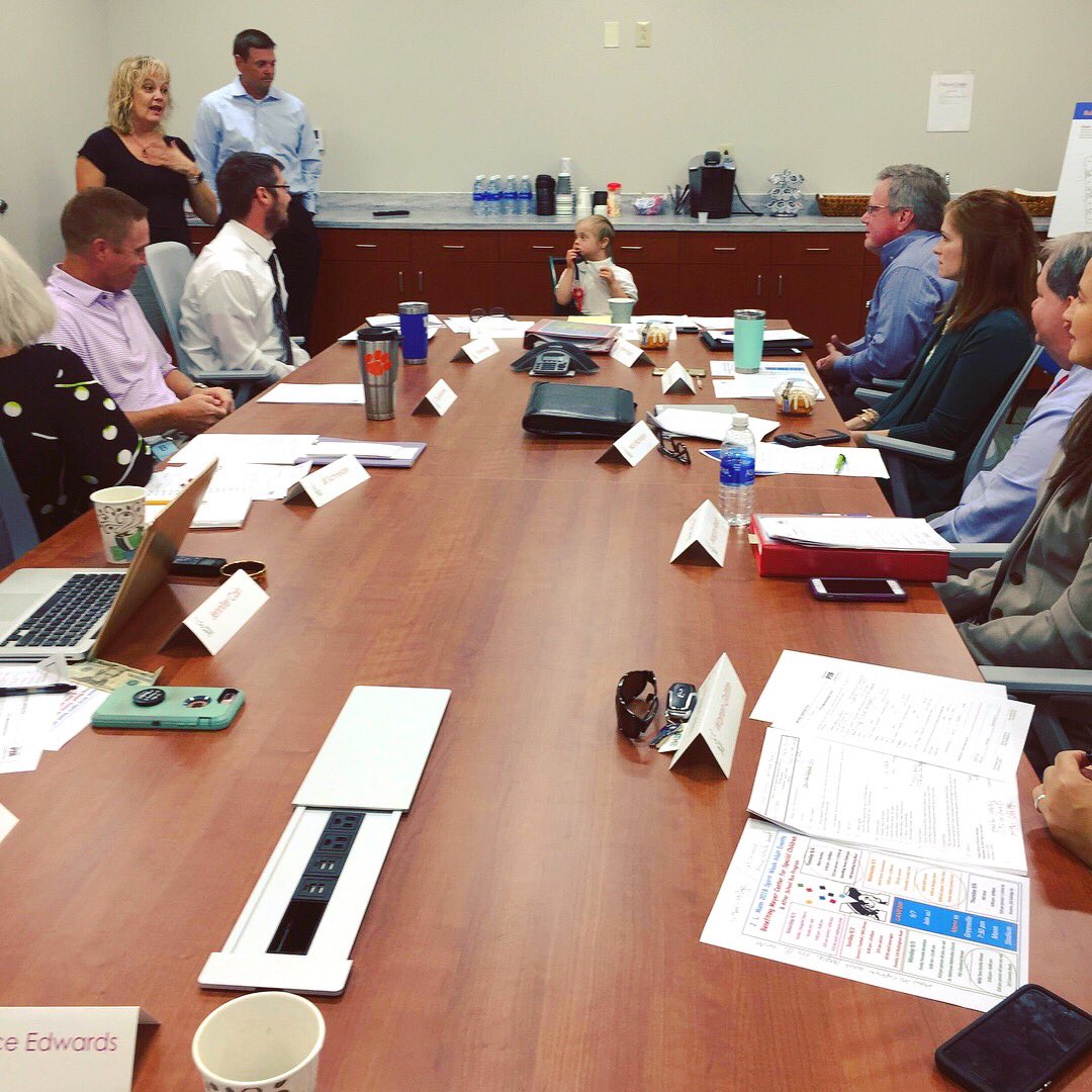 MeyerCenter's tweet photo. โNext item on the agenda....โ Christian was a natural โleadingโ our #boardmeeting this morning! #meyercenter #specialneeds #naturalleader #potentialhasnolimit #preschool #studentspotlight https://t.co/GucefcDs41