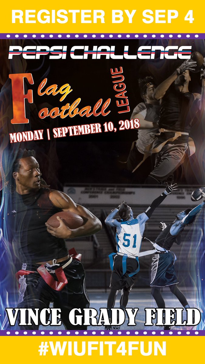 WIU_Intramurals's tweet photo. Hey #WIU The IM Flag FootballLeague starts soon. Register TODAY to PLAY! https://t.co/eKBvXH6KwQ    #WIUFIT4FUN https://t.co/IseUnBmcQh