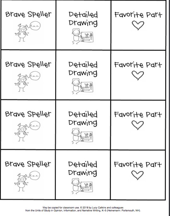 mcmounteer's tweet photo. A4 To support writing partnerships you can teach students how to compliment. We have to earn the right to tell how to get better by complimenting first.  @lizziehetzer made this amazing sheet you can print out on post-its and give to kids to put on each other's writing. #tcrwp https://t.co/1mtzlIUwW1