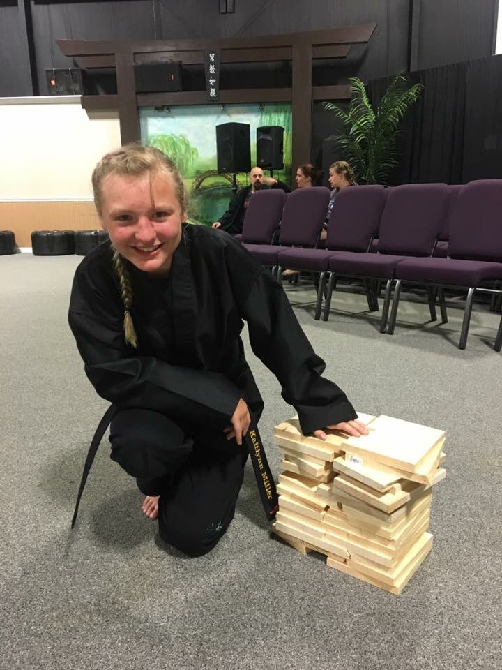 KaityBugK's tweet photo. @gator284 These are all of the boards she broke during her black belt testing. She will bring some boards in and break them for whenever you like. She loves it. https://t.co/WjH2zx7tV1