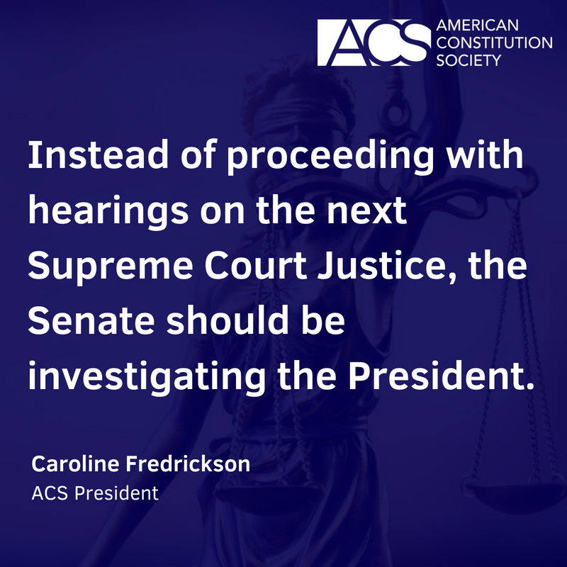 acslaw's tweet photo. "Yesterday’s guilty verdict in the Paul Manafort case and guilty plea by Michael Cohen are game changers in the debate over Judge Brett Kavanaugh’s nomination for the U.S. Supreme Court."

Read the full statement from ACS President @crfredrickson here: https://t.co/uIJvH8WgeI https://t.co/sm1xv2i6hE
