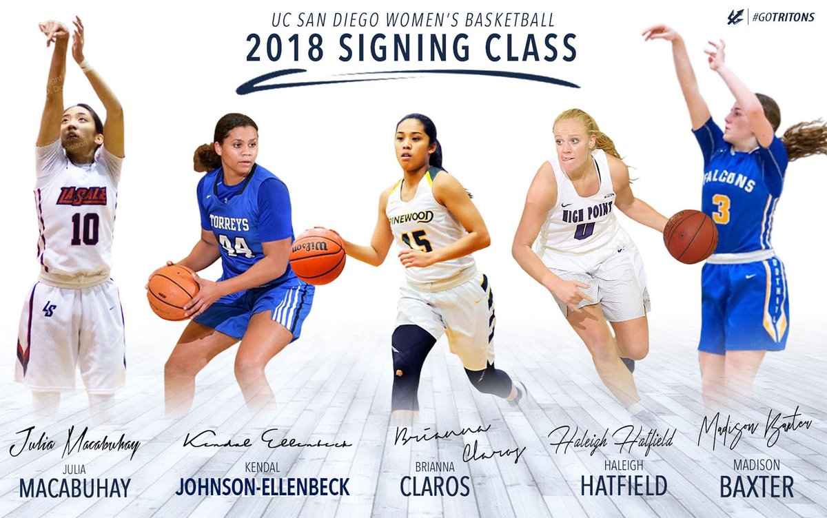 UCSDwbb's tweet photo. The future is now: #Tritons add four freshmen, junior transfer to roster for 2018-19 season! https://t.co/nVnHcXG8yf #GoTritons #UCSanDiego #UCSDhoops #UCSDwbb #CCAAwbb #BigWestBound π± https://t.co/UXsgYN4etN