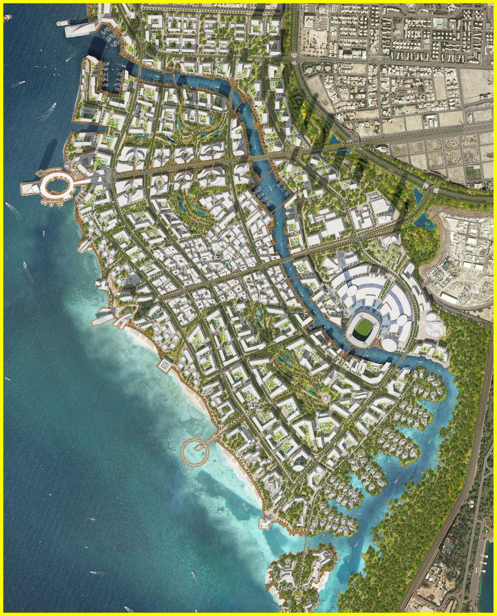 تصور مبدئي لمشروع | #جدة_داون_تاون | أحد مشاريع صندوق الاستثمارات العامة لتطوير الواجهة البحرية لمدينة #جدة والذي سيُنفذ على أراض وزارة الدفاع بعد انتقالها إلى مواقعها الجديدة. من المقرر إطلاق المشروع في الربع الاول من 2019. #Jeddah