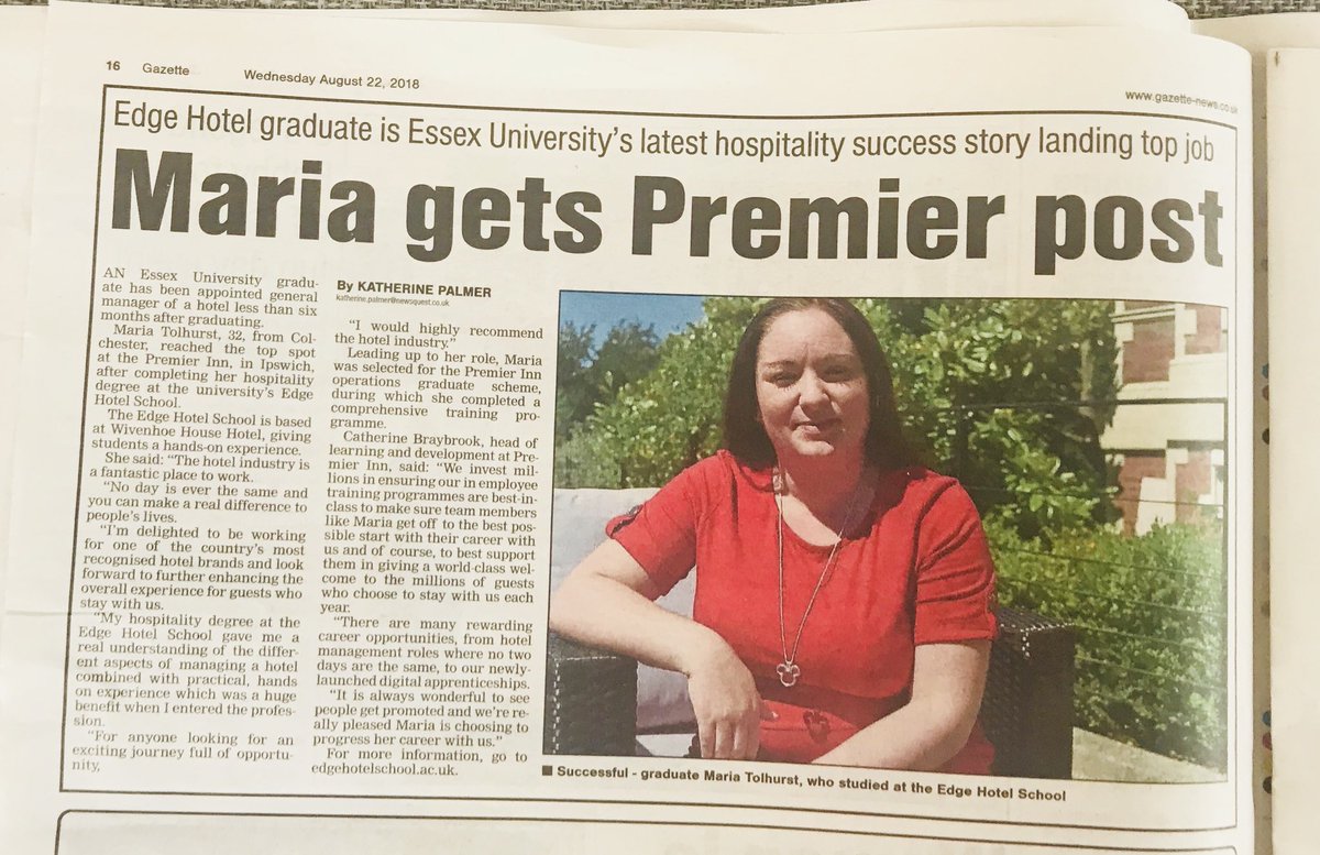 When you open the news paper and find yourself staring back at you! 🙈 Thank you <a href="/cjbraybrook/">Catherine Braybrook</a> for your quote. <a href="/EastofEnglandPI/">East of England</a> <a href="/GabbMark/">Mark Gabb</a> <a href="/premierinn/">Premier Inn</a> <a href="/EdgeHotelSchool/">Edge Hotel School</a> <a href="/ukEdge/">The Edge Foundation</a> <a href="/Uni_of_Essex/">University of Essex</a> <a href="/JaneSamuels2/">Jane Samuels</a>