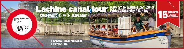 ⚓ Last Lachine Canal tours ⚓

Friday 24th and Sunday 26th of August 🌷

Departure Old Port ➡️ Atwater Market : 10.30 am

Departure Atwater Market ➡️ Old Port : 1 pm

Reservations: 514-602-1000

See you soon on board! ☀️

#lepetitnaviremontreal #visitmontreal #canallachine