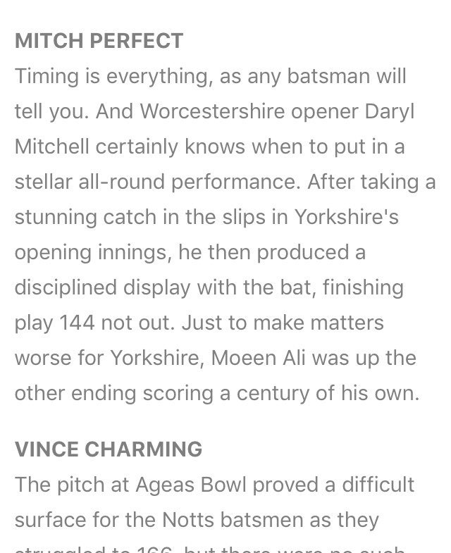Mikey_PCS's tweet photo. Got to give it to the person writing the @ECB_cricket @CountyChamp round up for his their commitment to puns. Diagnosis:Murtagh a particular fave. https://t.co/ScbKpy8NeN