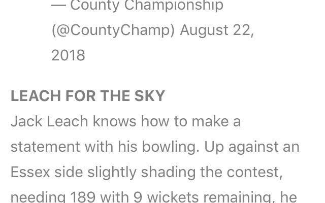 Mikey_PCS's tweet photo. Got to give it to the person writing the @ECB_cricket @CountyChamp round up for his their commitment to puns. Diagnosis:Murtagh a particular fave. https://t.co/ScbKpy8NeN