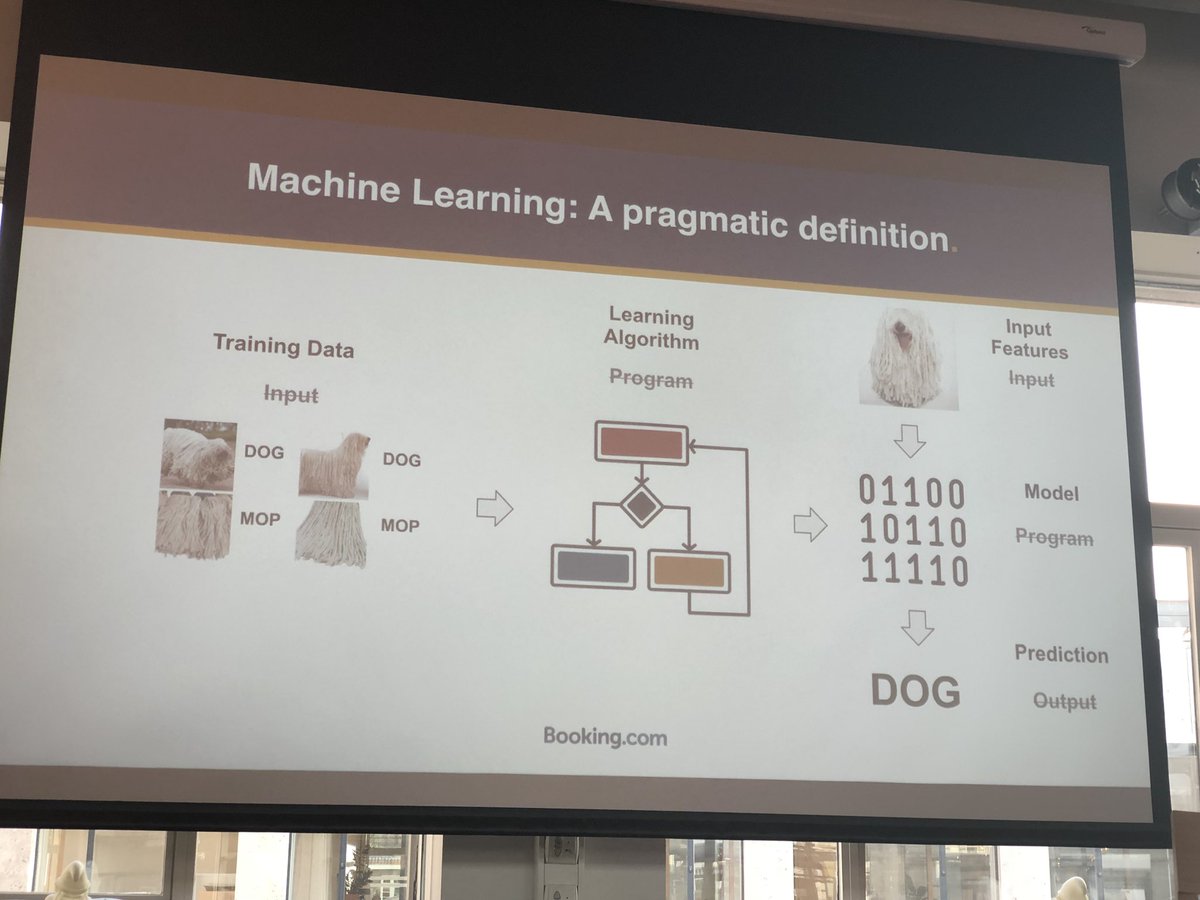 CultRepo's tweet photo. Awesome talks about #MachineLearning by @josago_ from @connecterra and Lucas Bernardi from @bookingcom! Some professional slang on the second pic. ;) https://t.co/WTERbAENUw
