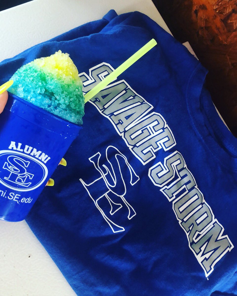 Snowbyrds_ice's tweet photo. Southeastern is officially back and what’s a better way to celebrate college and relax than with our Savage Storm snowie!!⚡️💙 https://t.co/tljhtSIzRC