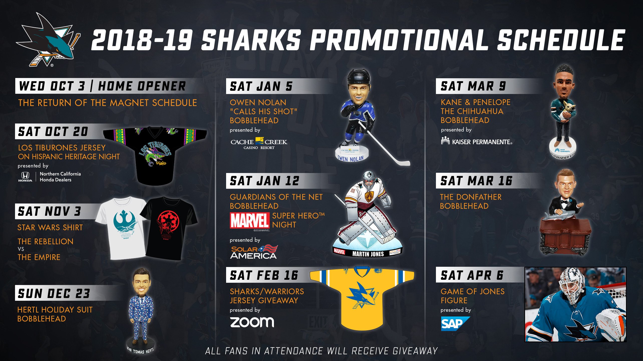 San Jose Sharks on X: MARK YOUR CALENDARS 🗓 We're excited to share some  of the promotional giveaway games for the upcoming season! Get access to  these dates and the best games