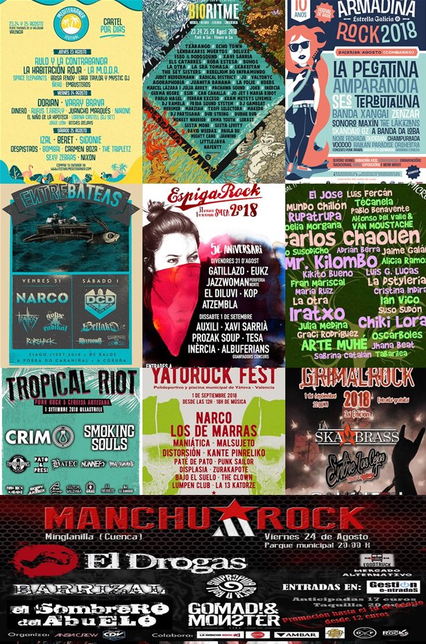 somosrockeros's tweet photo. Próximos festivales para las 2 últimas semanas de Agosto! ¿En que festival nos vemos? 

23/08/18 | Mediterránea Festival, BioRitme Festival
24/08/18 | Armadiña Rock, ManchuRock 
30/08/18 | Campano 
31/08/18 | Entrebateas, EspigaRock
01/09/18 | Tropical Riot, Yatorock, GrimalRock https://t.co/nvCuDKp9V8