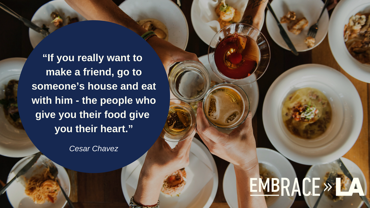 embracela's tweet photo. Honest discussions over a good meal is what we're all about #embRACELA #CesarChavez https://t.co/lrTE5PwOsp