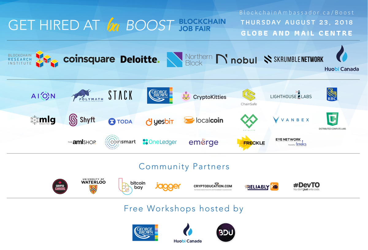 AxiomZenTeam's tweet photo. The @CryptoKitties team will be at the BOOST #blockchain job fair in Toronto tomorrow! Join us at The Mail and Globe Centre to chat about all things blockchain and cats. 😸

Openings include:
Software developers
Product Managers
Designers
Business Analysts
Game Producer
&amp; more! https://t.co/hmJGoPDwaz