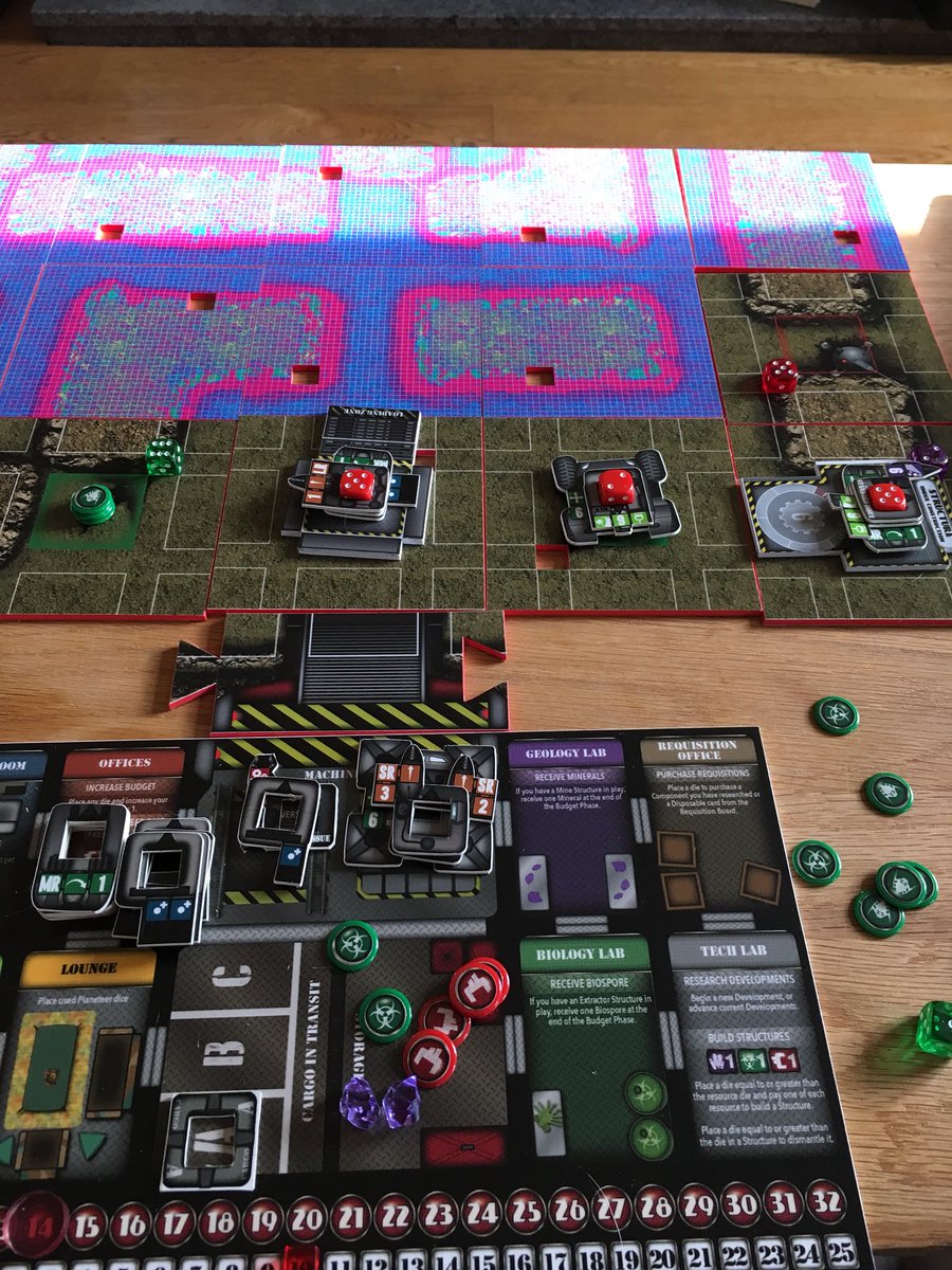 pipdreamgames's tweet photo. Working through a new tech tree mechanic for Planeteer! Using structures and components to unlock tech, requisitions, new dice and budget increases. Hopefully this will fold the research aspect of the game into the core Rover mechanics! #boardgamedesign #gamedesign #boardgames https://t.co/Y6Cwvfn2Dn