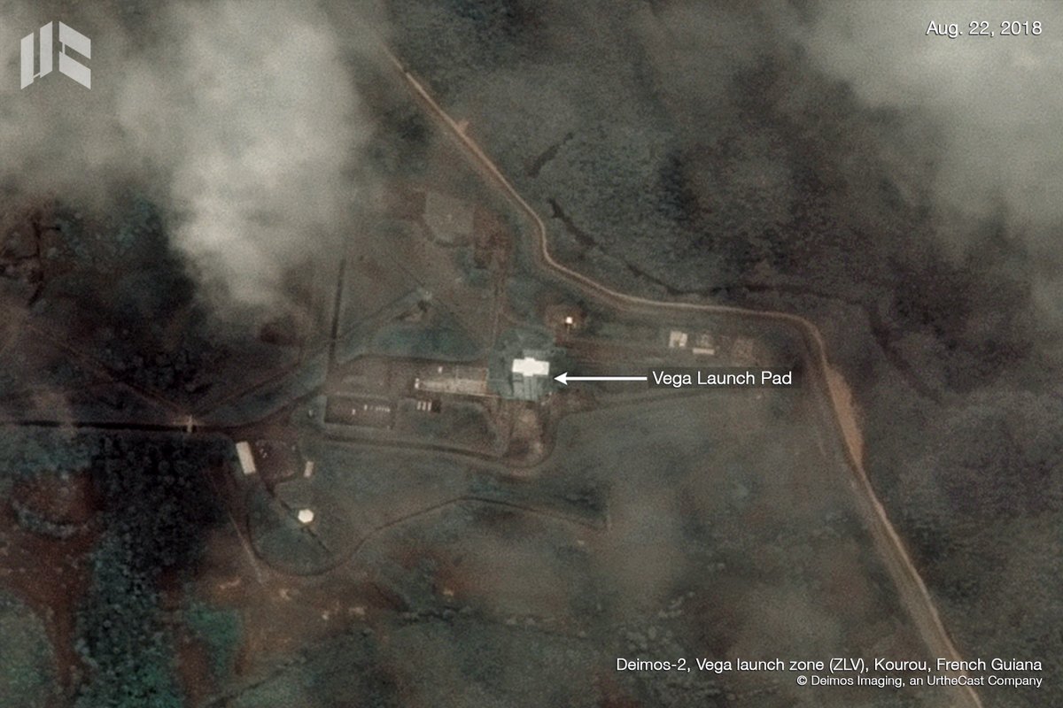 esa_es's tweet image. ¡Ya queda menos para el lanzamiento de #Aeolus🛰! 
El #DEIMOS2 de @deimosimaging nos manda esta imagen de la plataforma de lanzamiento del #Vega🚀 capturada hace unas horas.
¡Gracias por los buenos deseos!