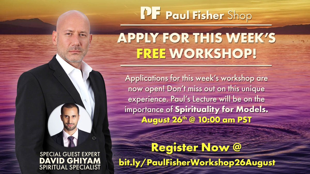 PaulFisherShop's tweet photo. PAUL'S BACK ✊ THIS SUNDAY 10AM PST. SPIRITUALITY WITH DAVID GHIYAM!
Sign Up at https://t.co/hilEwo0MEC @PaulICMYAS
#modelling #modeling #supermodels #spirituality #paulfisher #icmyas https://t.co/KDpldbT2vS