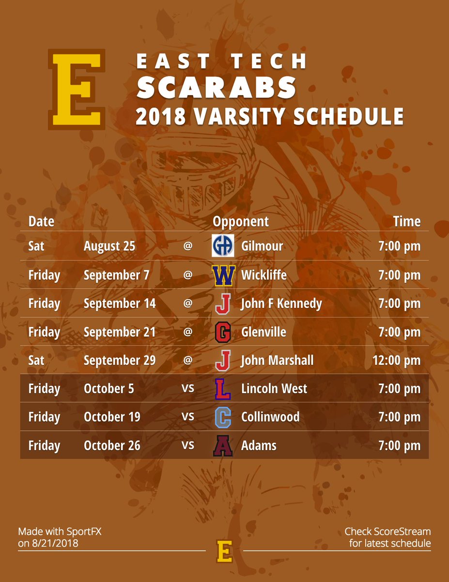 @therealeasttech your schedule is done! (DM me any mistakes). And here is a 🏈 schedule I made with SportFX, our new photo/video tool just for sports. Use it for your team! ➡️ scorestream.com/sportfx?rId=tws