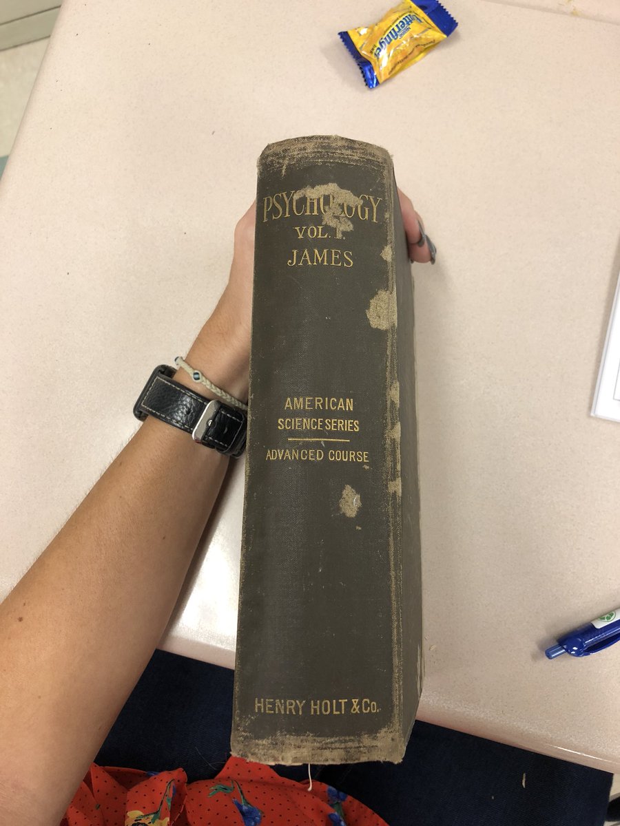 mendi_camacho's tweet image. Psychology PLC! And an original psych textbook written by the very first Psychology teacher, William James, in 1890...which is super cool! #VCSPLC #GreenAndGrowing