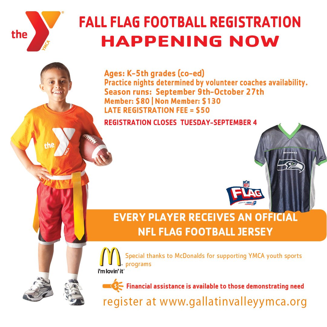 With the craziness of school starting, we just wanted to remind you to register now for Fall Flag Football.