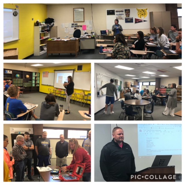 BC MS/HS teachers had conversations around learning management systems, engagement, discussions, student needs, and how to use the AED. #bentoncsd