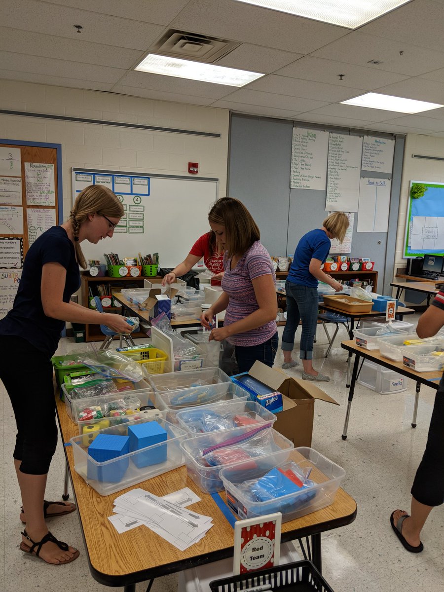 DonnaStofko's tweet photo. @_AndyJacks @DreamBox_Learn @Edukatemm What a great K-5 school-wide focus! What a pleasure to work the fabulous teachers at Ashland today. Here they are collaborating as teams to put their boxes together for the first unit. #PositivelyPWCS #ashlandsoar #mathtoolboxes https://t.co/8TxSpbZFlb