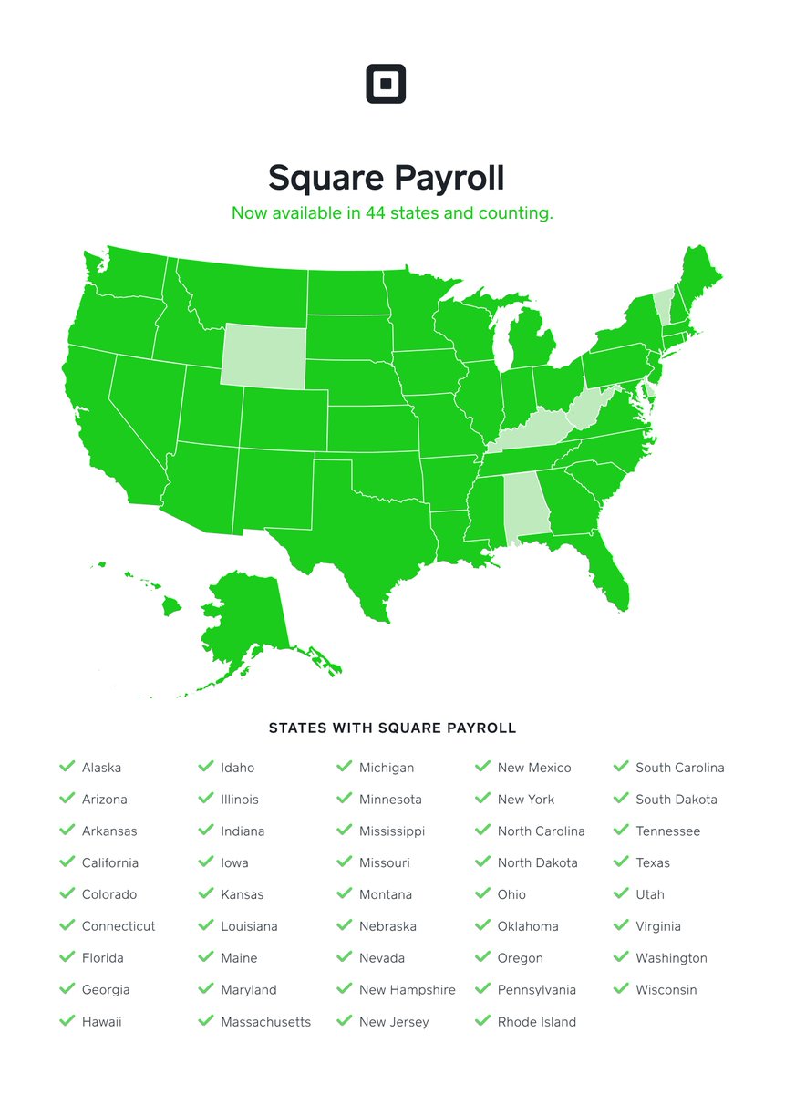 Square on Twitter "🆕 Today we introduced Square Payroll to 6 more states Maine, Michigan