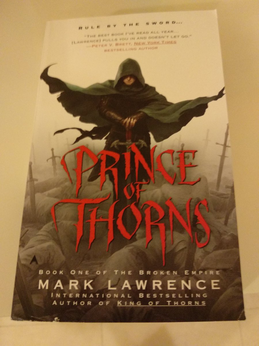 Just finished #thebladeitself by @LordGrimdark .The book is fucking amazing. Now it's time for #princeofthorns , by @Mark__Lawrence  Can't wait!